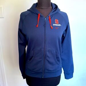 Nike Syracuse University SU Navy Blue and Orange Zip Up Hooded Jacket